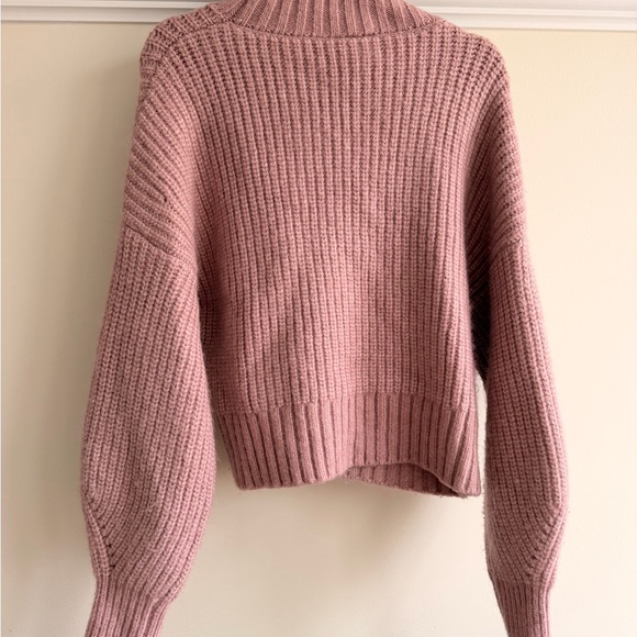 Varley Pointelle Turtleneck Sweater - Dusty Rose - Picture 6 of 8